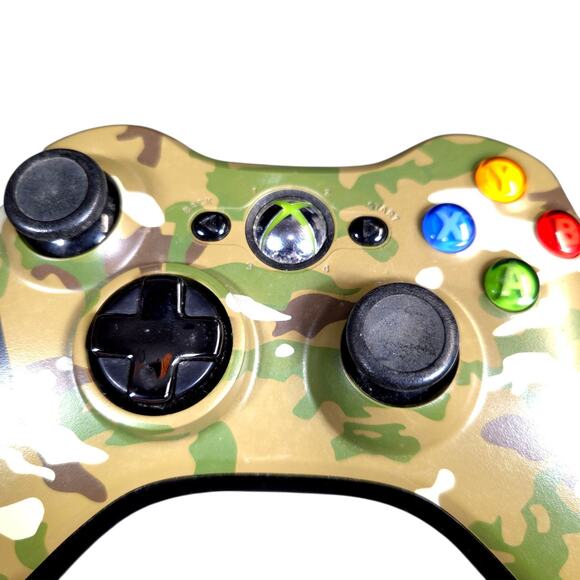 Xbox 360 Green Camouflage Camo Special Edition Halo Controller - Tested Works - Picture 2 of 7